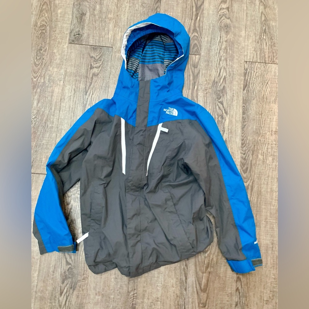 The North Face Striped Blue and White Jacket